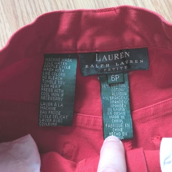 Ralph Lauren Vtg High Waisted Skinny Tapered Red Mom Jeans Size 6 Petite 24X27 - Picture 3 of 7